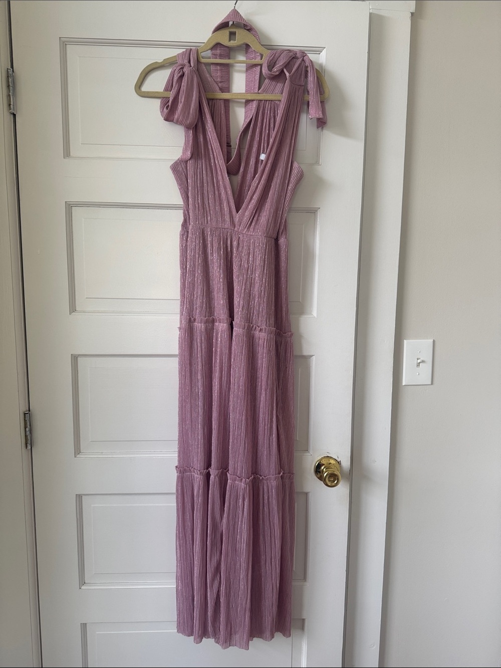 Sabina Musayev Dusty Mauve Sleeveless V-Neck Maxi Dress